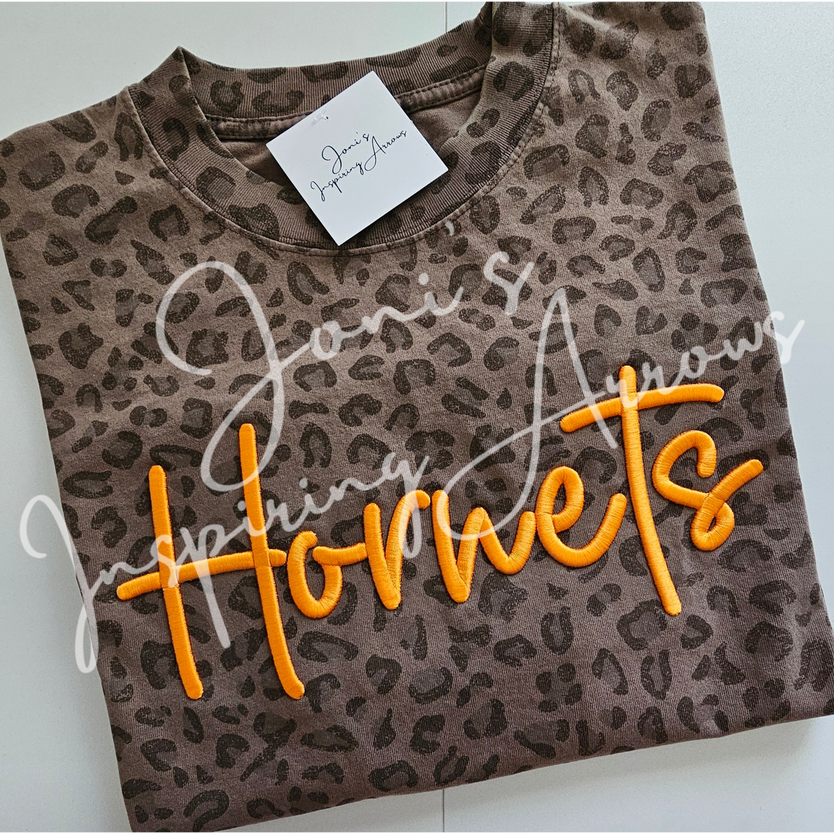 Custom Puff Embroidered Vintage Leopard Tee|Sweatshirt