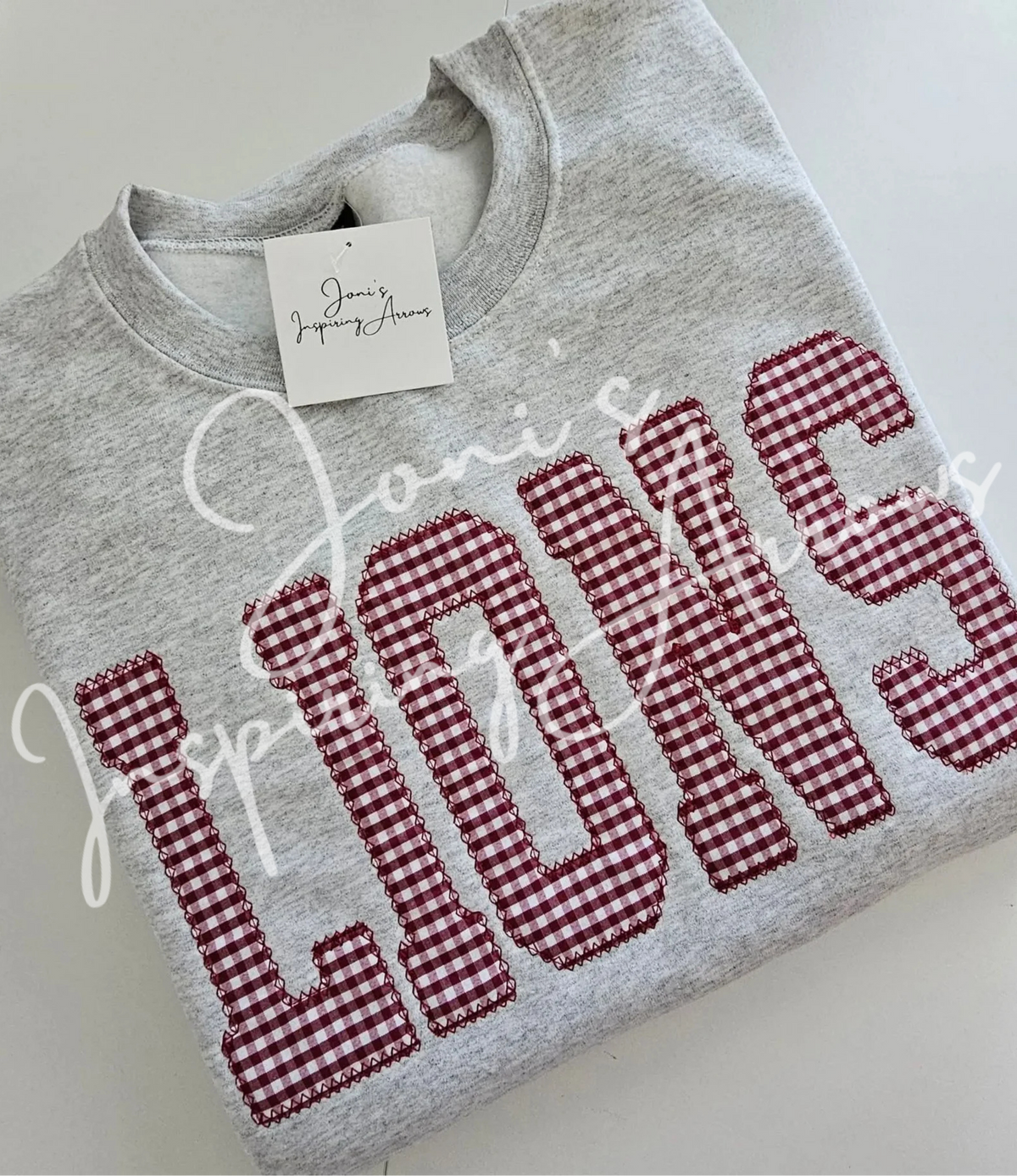 Custom Embroidered Diamond Stitch Gingham Sweatshirt