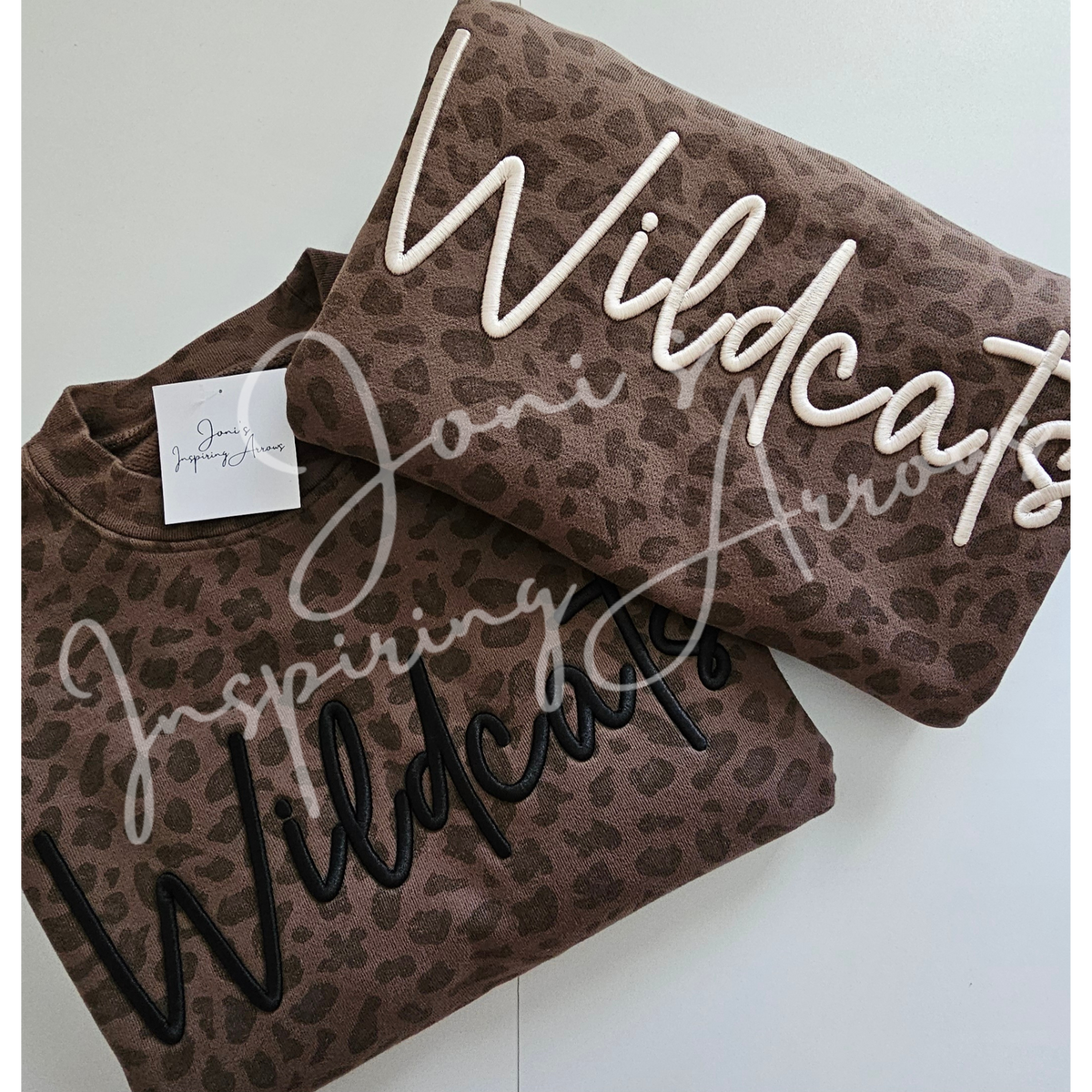 Custom Puff Embroidered Vintage Leopard Tee|Sweatshirt